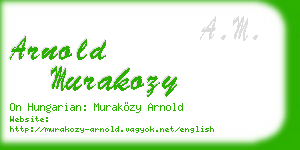 arnold murakozy business card